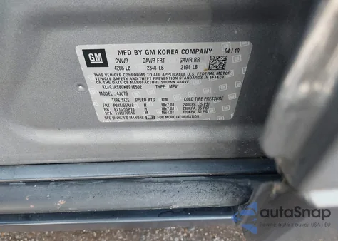 2019 Buick Encore Fwd Preferred from USA, damaged, VIN KL4CJASB0KB916502